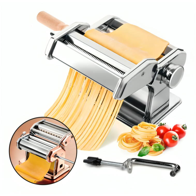 Máquina De Massa Fazer Macarrão Cilindro Aço Inox Massa Caseira Talharim Máquina de Fazer Massa