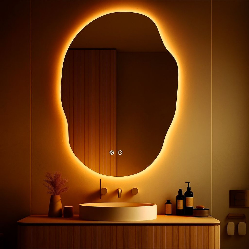 Espelho Grande Corpo Inteiro Com led Touch Screen Espelho Para Sala Quarto Espelho Organico