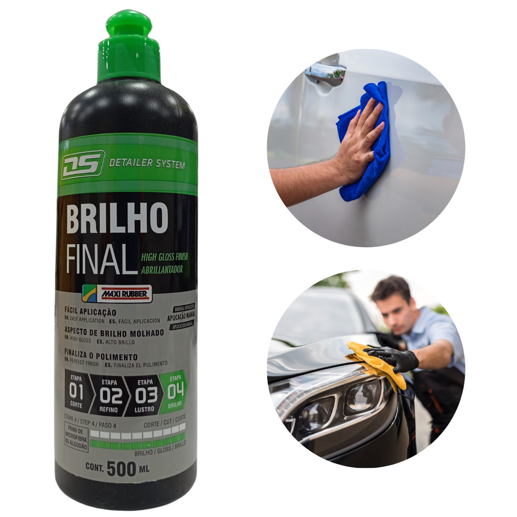 Polidor Finalizador Brilho Final DS Maxi Rubber 500ml | Protege e Realça a Pintura com Alto Brilho