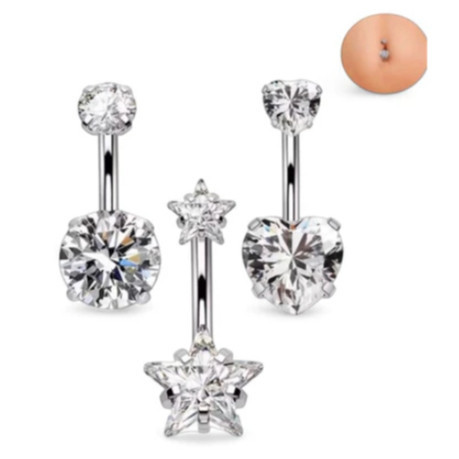 Piercing Umbigo Aço Cirurgico - Comprar com Melhor Preço em Anéis