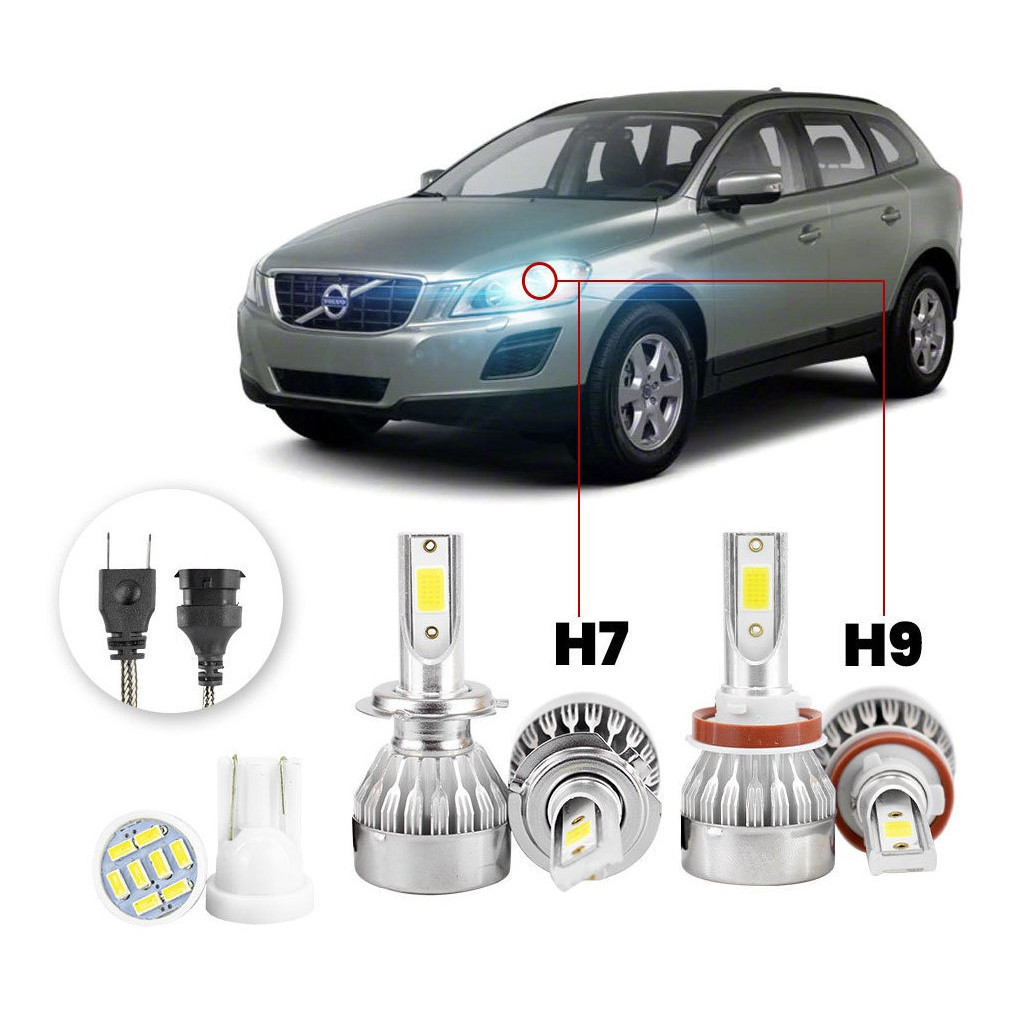 Kit Lampadas Led Volvo Xc60 2009 A 2013 H7 H9 20000lm em Oferta na Shopee