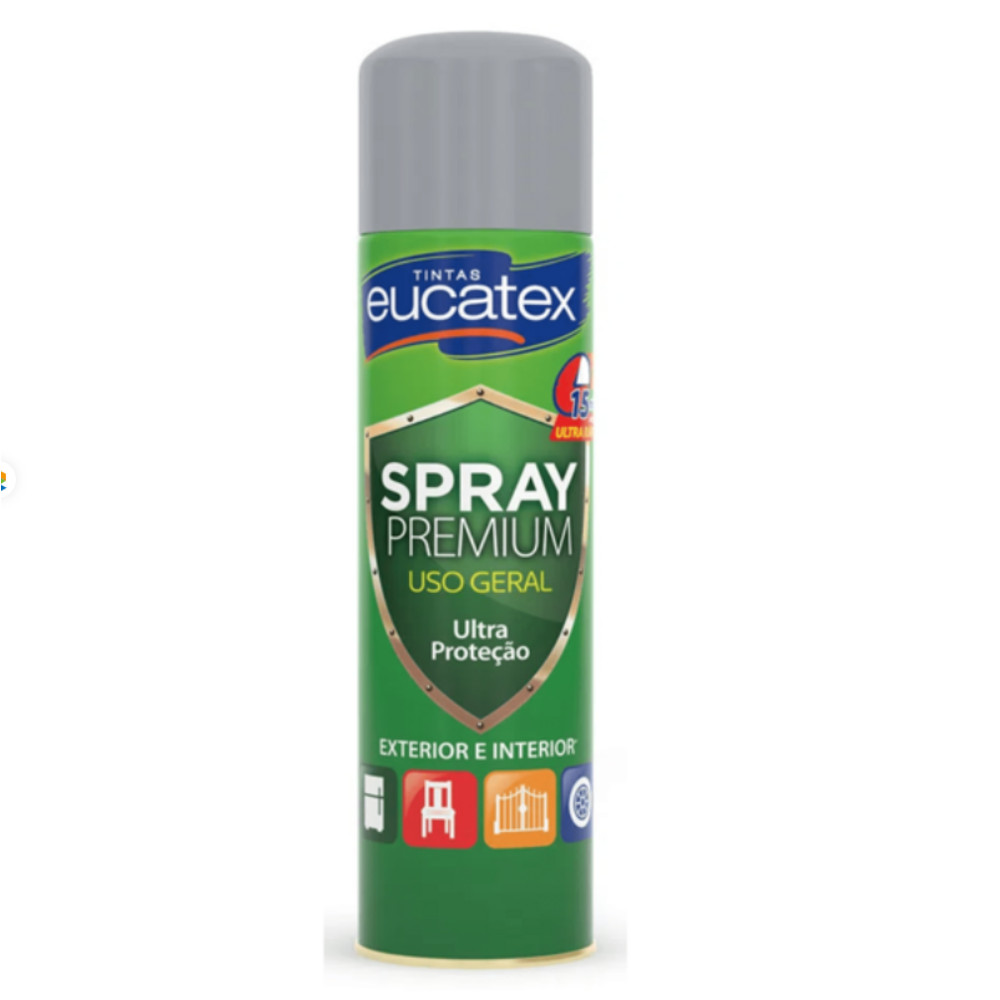 Tinta Spray Premium Multiuso Eucatex Alumínio