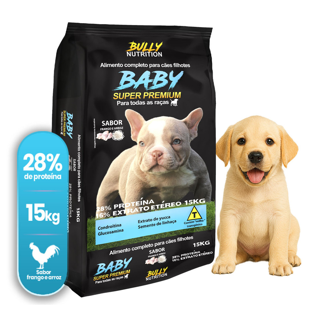 Ração Para Cães Filhotes Labrador Baby Super Premium 15Kg+Ganhe Moringa Dog 60g|Crescimento Saudavel