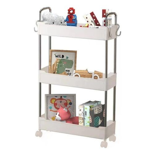 Carrinho Organizador Multiuso Slim 3 Andares com Rodízios 360° Cozinha, Banheiro, Lavanderia