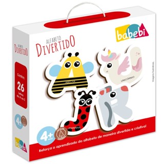 JOGO ALFABETO DIVERTIDO BABEBI BRINQUEDO MDF MADEIRA REFLORESTADA EDUCATIVO LETRAS INFANTIL ANIMAIS em Oferta na Shopee