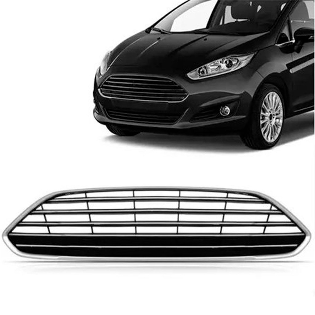 Grade Dianteira New Fiesta Hatch 2013 2014 2015 2016 2017 Com Friso Cinza