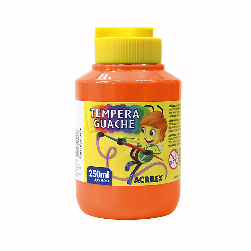 Tinta guache Laranja 250ml 517 Acrilex - Stationery