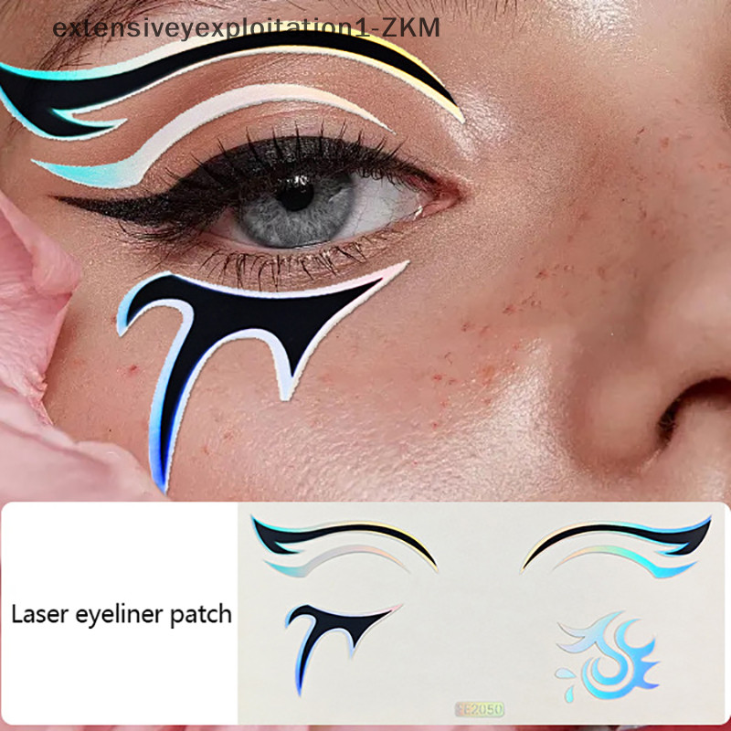 【 EPPH 】 Colorful Autocolantes De Maquiagem Eyes Makeup Stickers Laser Eye Eyeliner Eyebrows Face Art Sticker Decorações Da Festa De Ano Novo De Halloween [zkm]