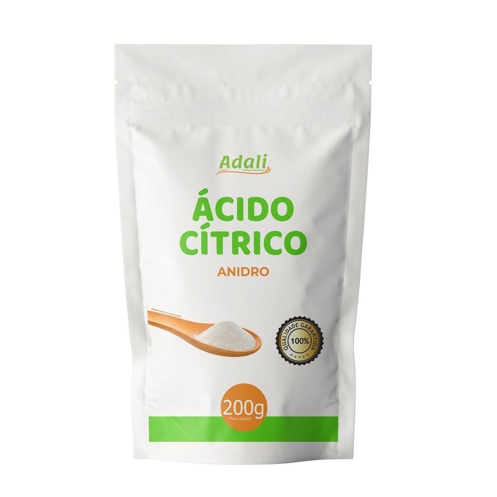 Ácido Cítrico Anidro 200g - Grau Alimentício - 100% Puro