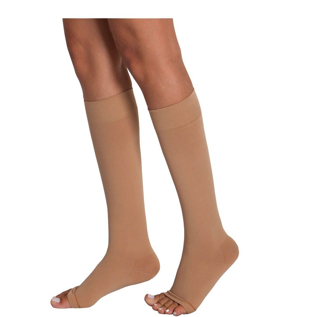 Meia de Compressão Ultraline 4000 AD 3/4 20-30mmhg Pé Aberto Bege Venosan