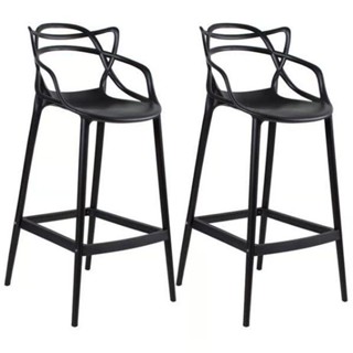 Kit com 2 Banquetas Allegra Masters 100% Polipropileno Preta em Oferta na Shopee