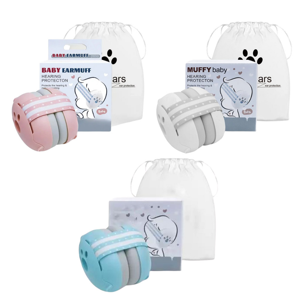 Concha Abafadora p/ Bebês Nenéns Abafador de Ruído Protetor Auricular Infantil Faixa Elástica Ajustável Confortável