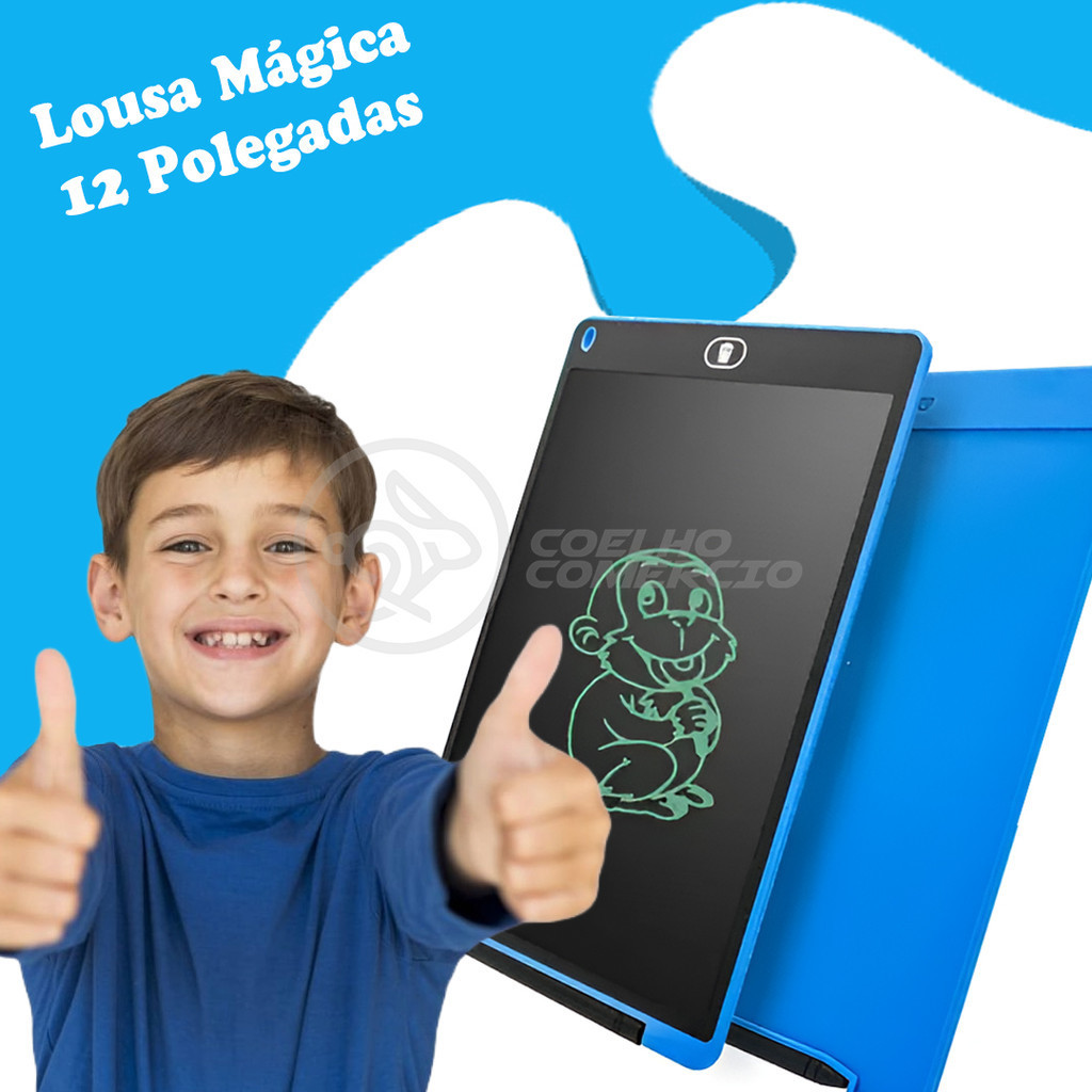 Tablet Lousa Mágica Eletrônica 12" Pintura Colorida Anotações sem Papel Desenhos Criativo…