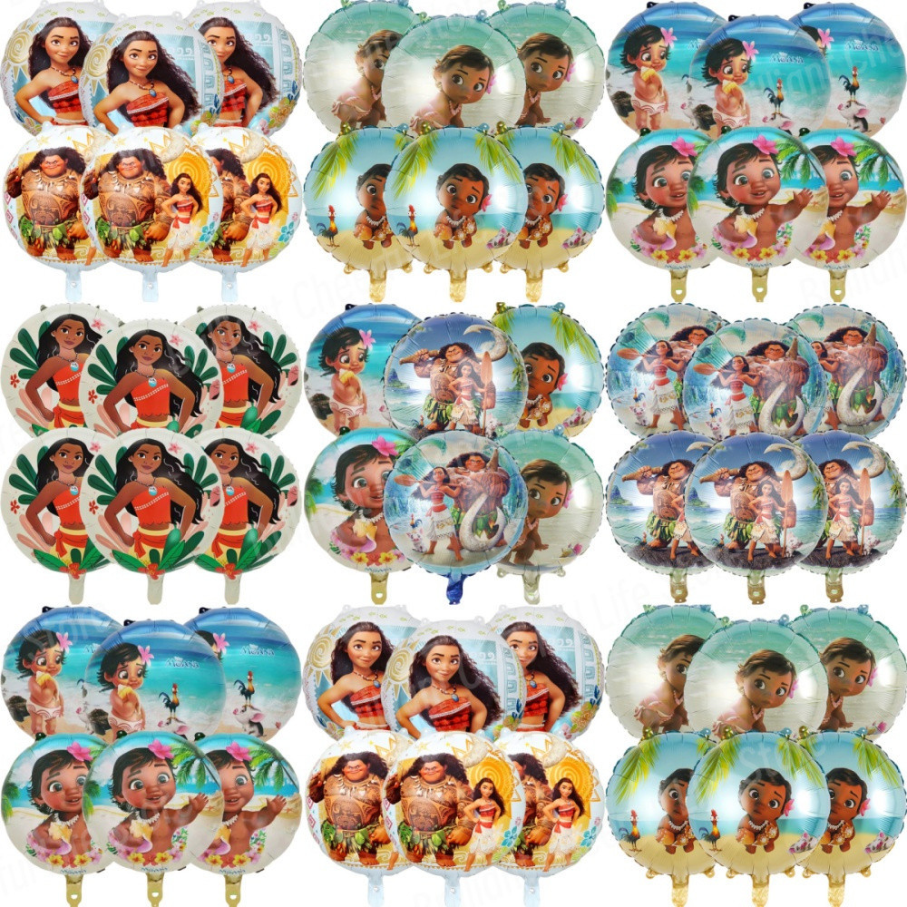 Festa De Aniversário Irmão 6pcs Moana Balões De 18 Polegadas Conjunto De Folha De Alumínio Baby Shower Decorações Kids Toy Gifts