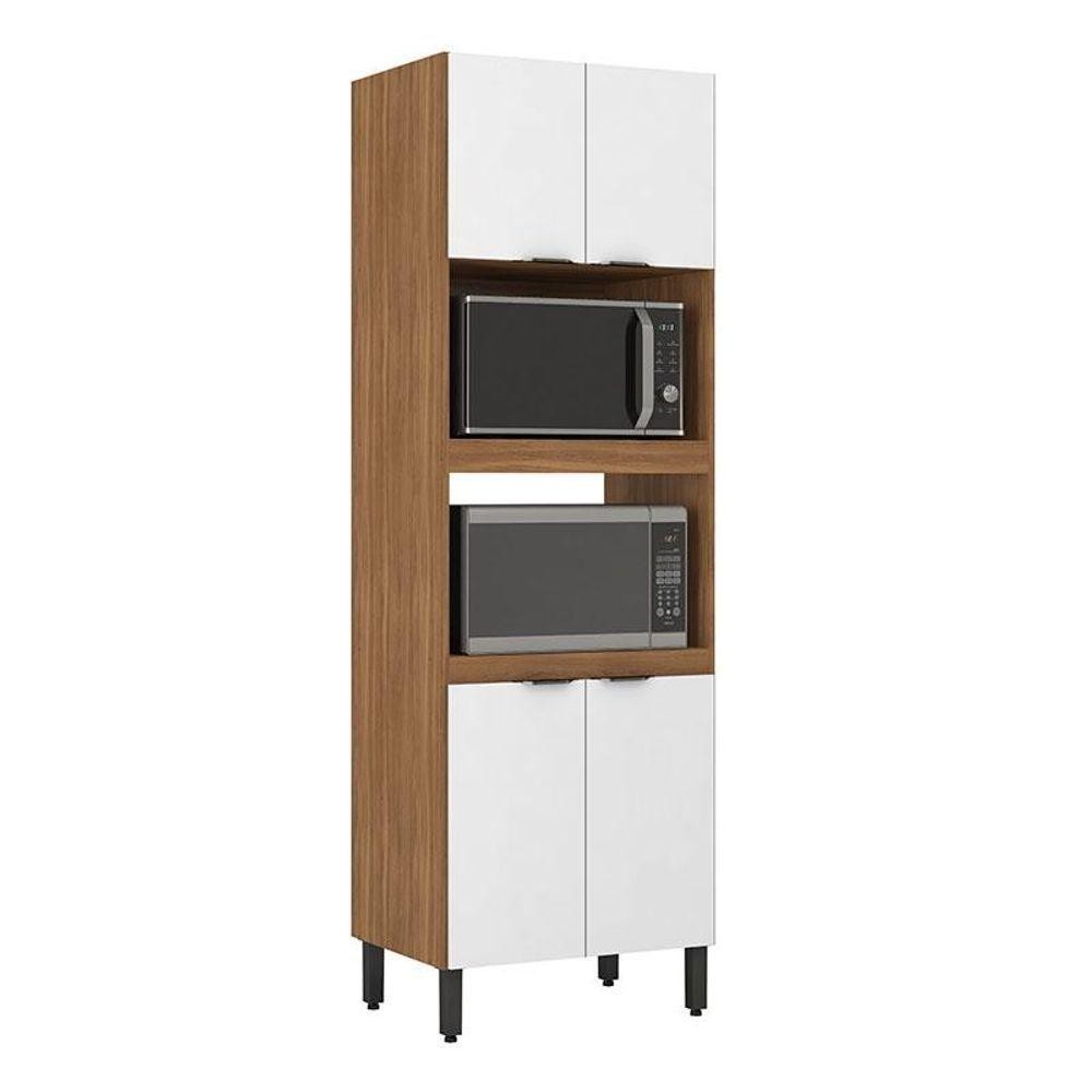 Armário Paneleiro Firenze Duplo Forno Amêndola Branco - Demóbile - Home & Living