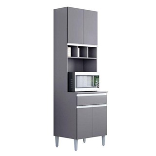 Armário Paneleiro Duplo Andréia Cinza Fosco - Ajl em Oferta na Shopee