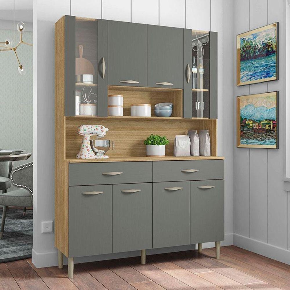 Imagem Kit Cozinha Ambiente Golden 8 Portas Freijó Gris - Kits Paraná