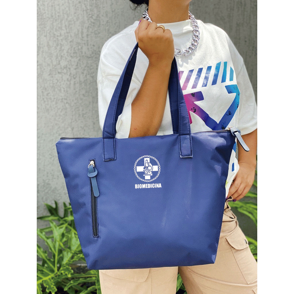 Bolsa Shopper Nylon BIOMEDICINA de Ombro Clean Esportiva Academia Bags Gym Masculino Feminino Ziper Vertical Frontal Resistente em Oferta na Shopee