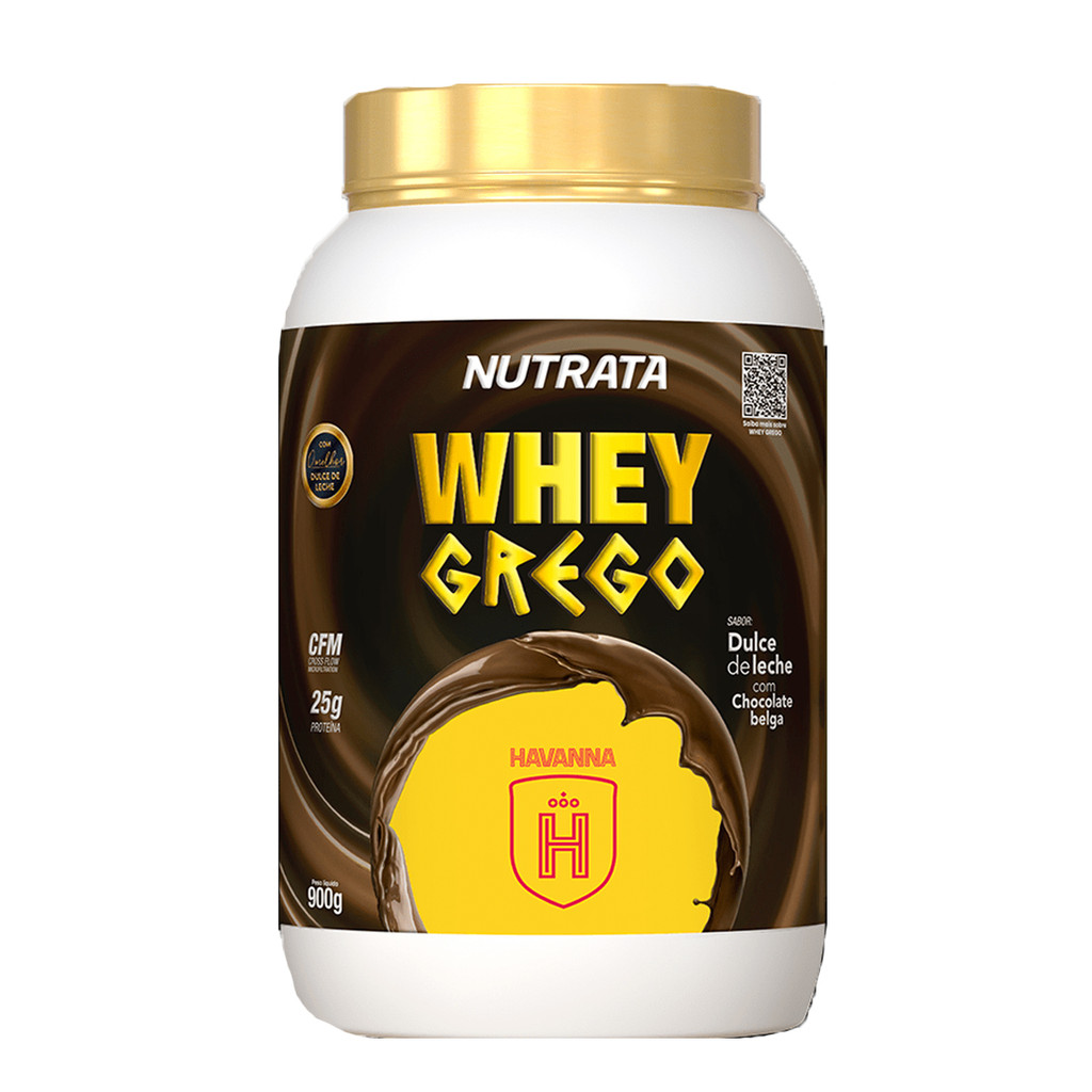 Whey Grego Dulce De Leche Chocolate Belga Havanna 900g Nutrata