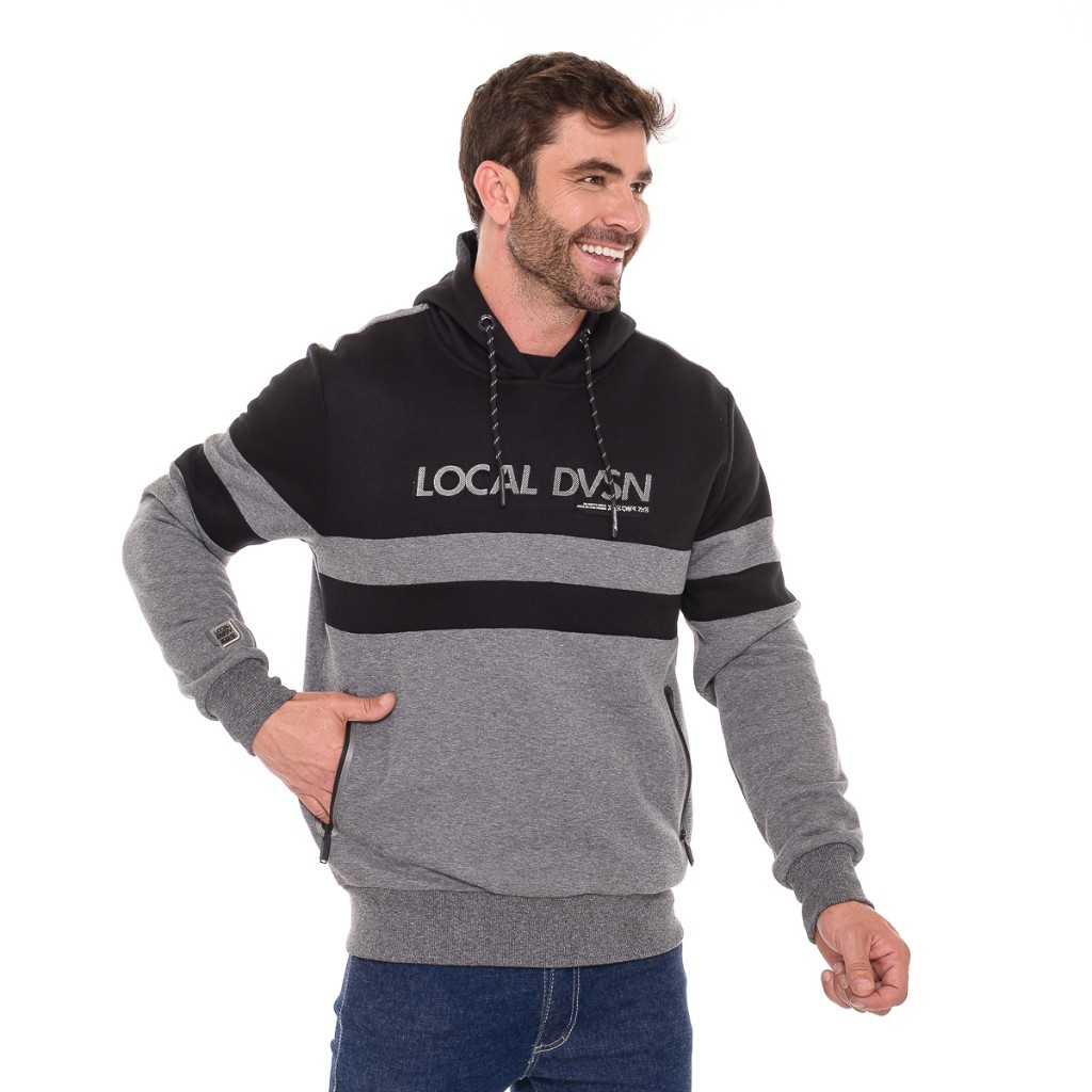 Blusa Moletom Inverno Capuz Masculina Fechado Casual Quente Trabalho