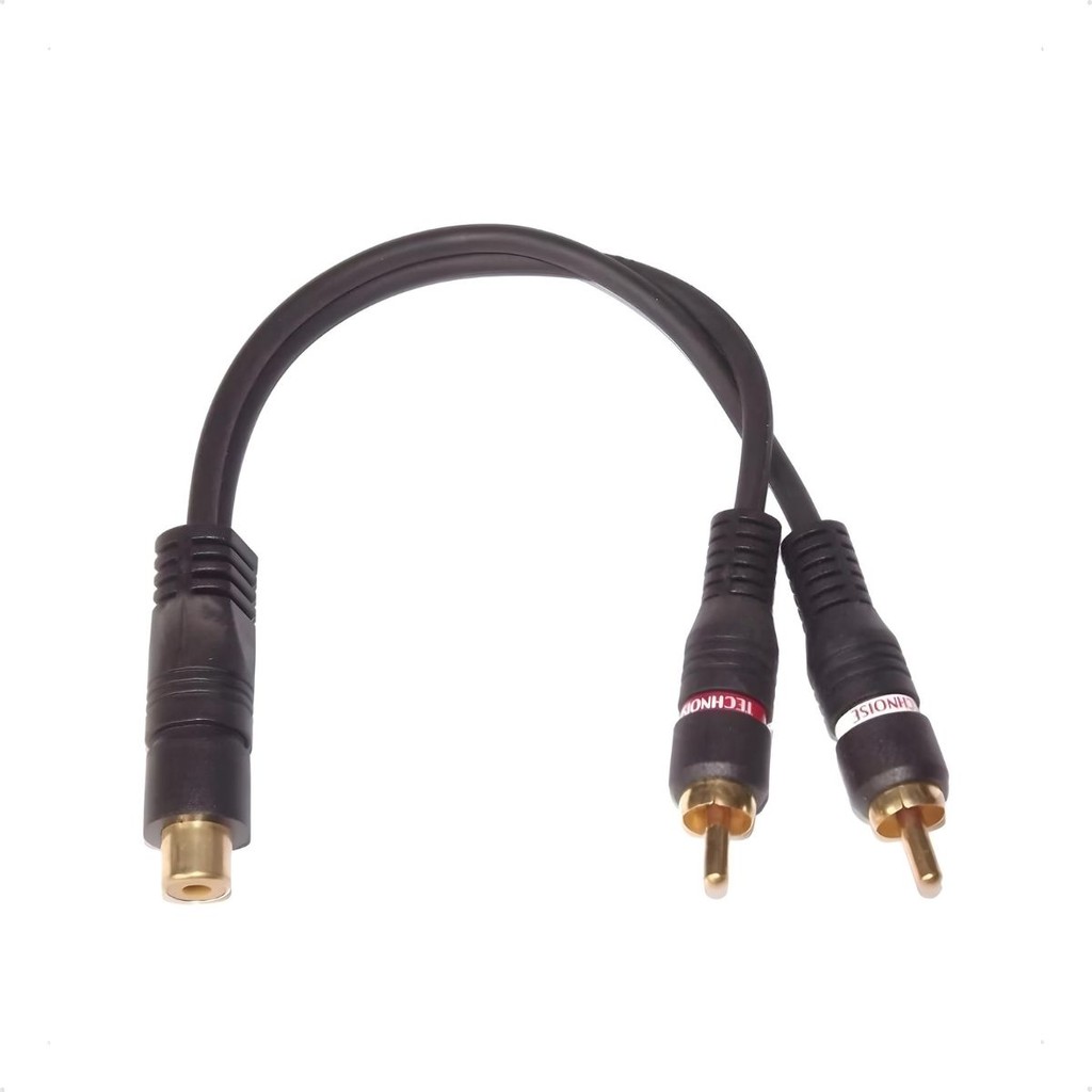 Cabo Para Som Automotivo Rca Modelo Y 1 Fêmea 2 Machos 25 Cm