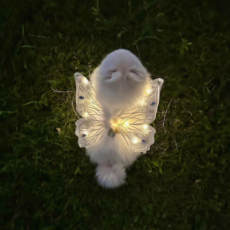 Roupas Para Cães De Verão Asas De Cachorro Borboleta Arreios Luminosos Teddy Pomeranian Puppy Pet Fotográficas Adereços — imagem 2 de 2