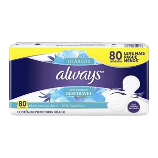 Protetor Diario Always Respiravel Sem Perfume 80 Unidades Leve mais Pague menos em Oferta na Shopee