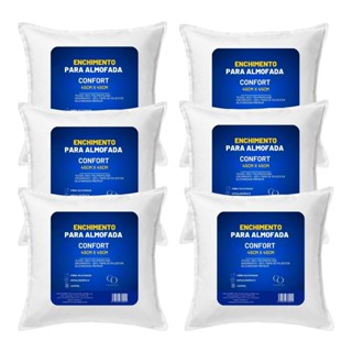 Kit 6 Enchimento De Almofada Luxo Para Sofá 45 x 45 100% Fibra Siliconada Antialérgica Decoração em Oferta na Shopee