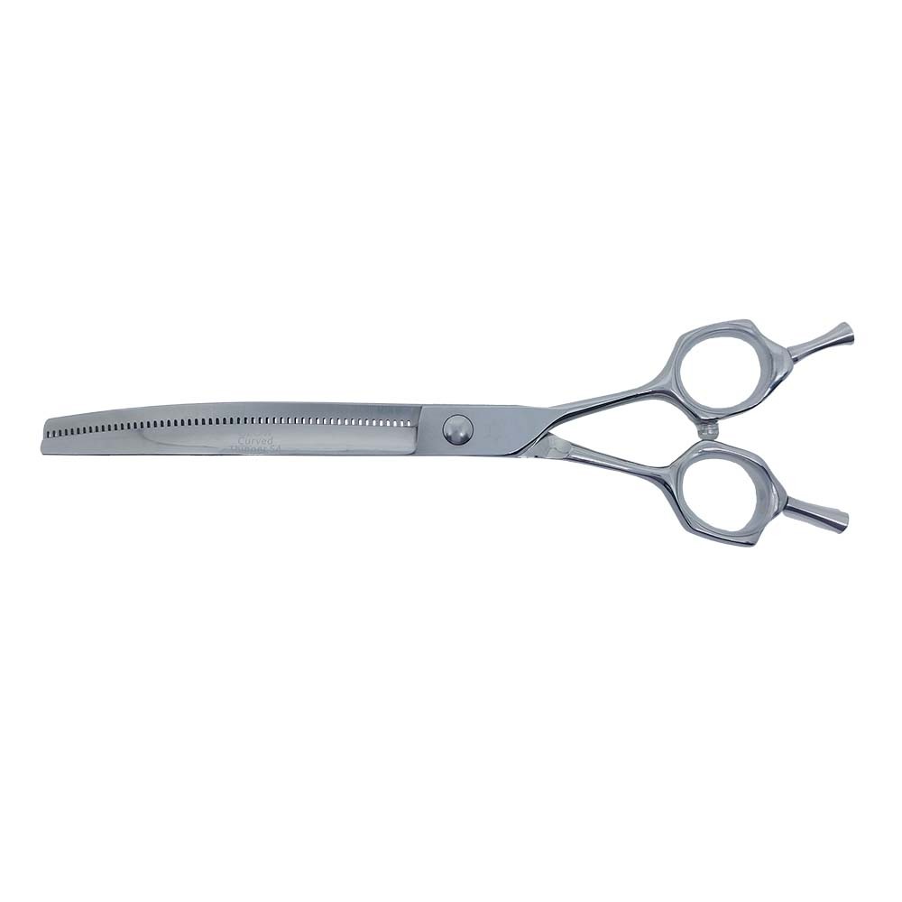 Tesoura Semi-Dentada Curva Para Banho e Tosa Hydra Glow 7"