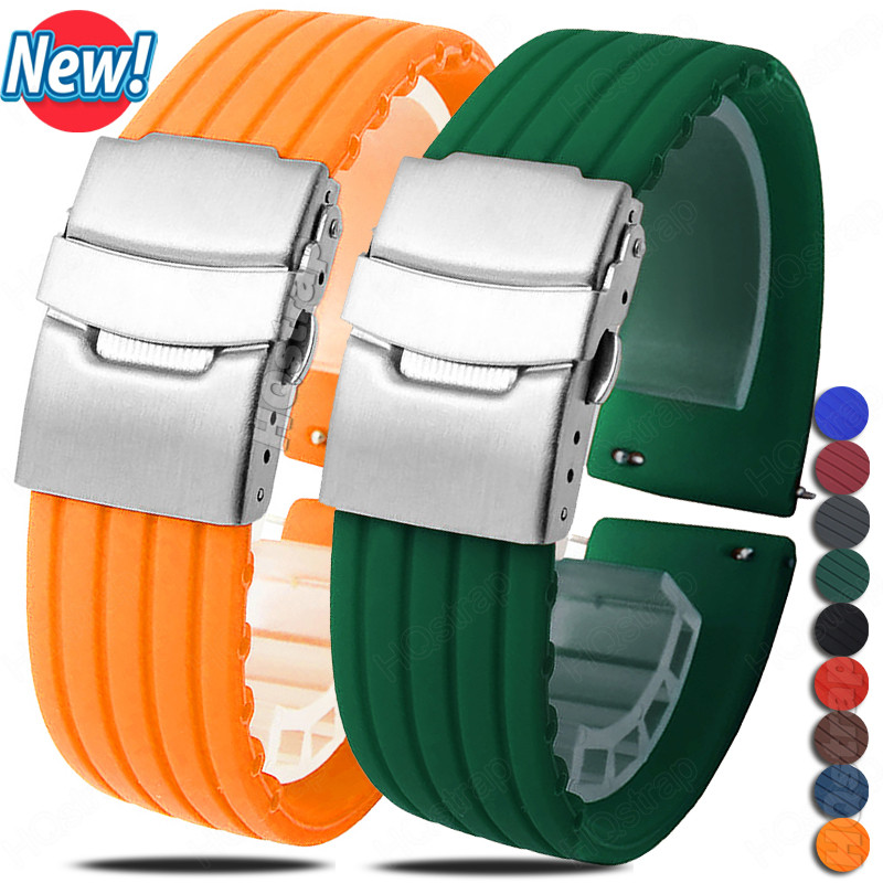 Relógio De Silicone Esportivo Pulseira De Borracha À Prova D'água 22mm 20mm 18mm 24mm Universal Homens Mulheres