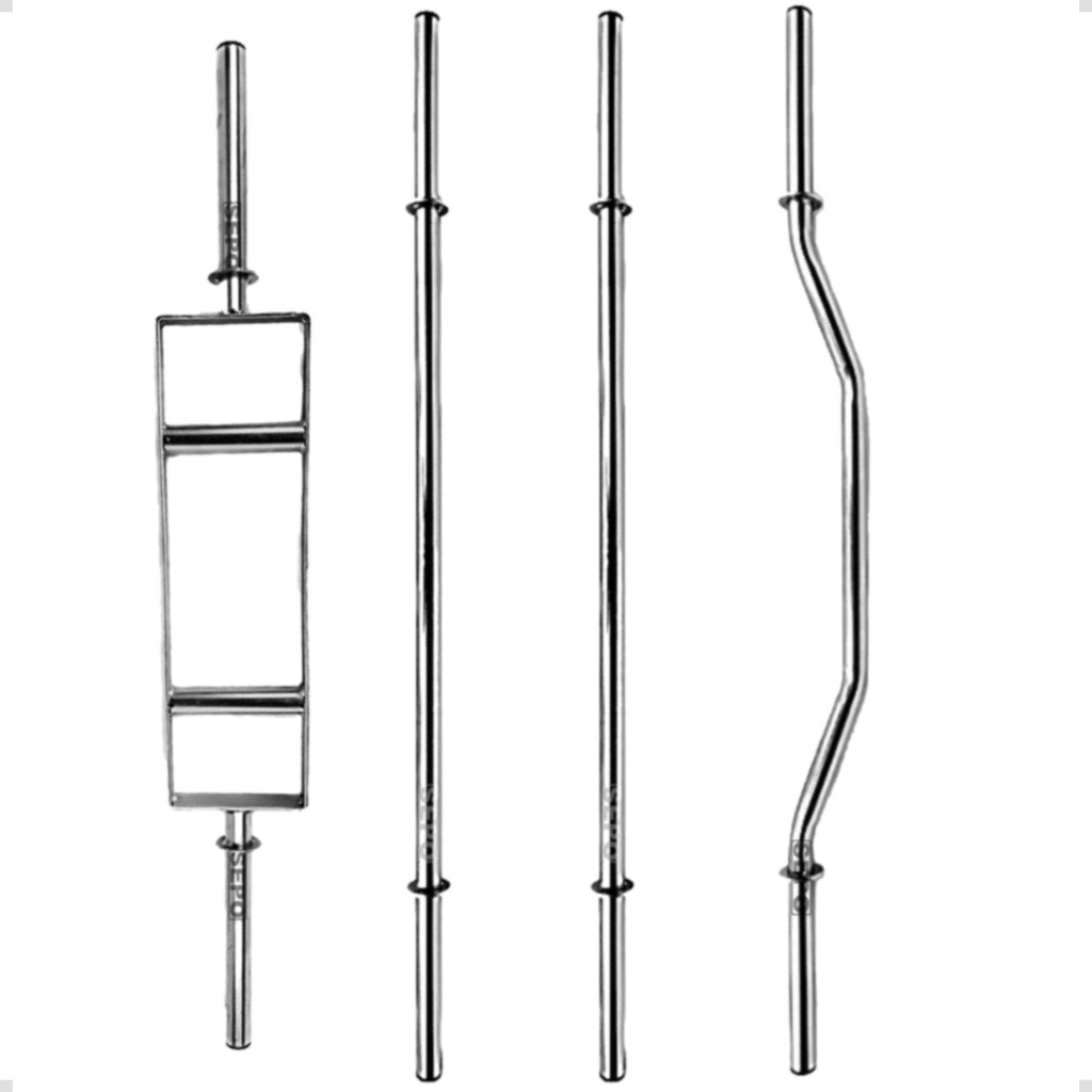 Kit Barras 2 120Cm 1 Barra H e 1 Barra W Dobrada Supino Exercício Musculação Academia Treino em Casa