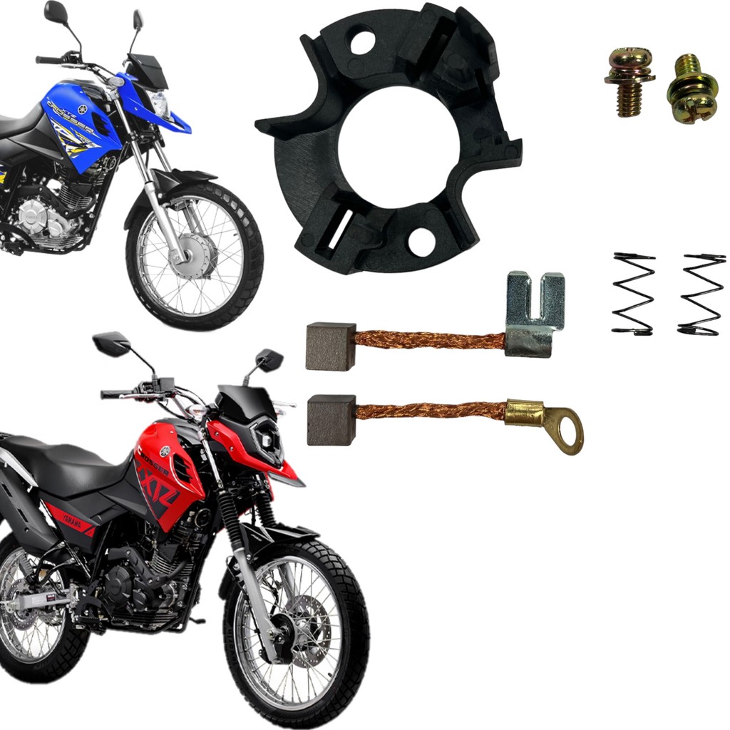 KIT DE REPARO MOTOR DE PARTIDA ARRANQUE ESCOVA E SUPORTE YAMAHA XTZ 150 CROSSER E ED S Z FLEX ABS