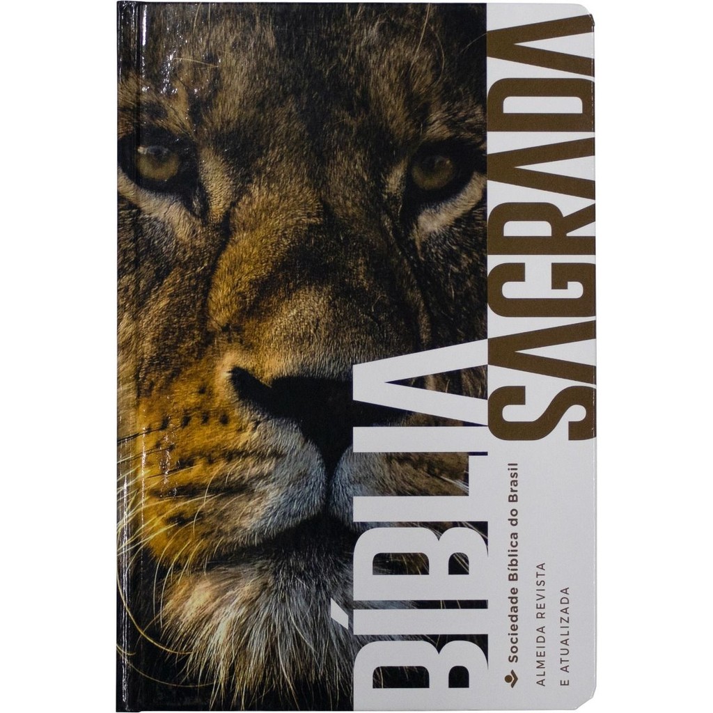 Bíblia Sagrada ARA | Letra Normal | Capa Dura | Leão com Borda Preta em Oferta na Shopee