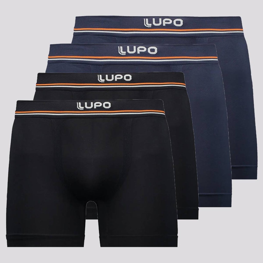 Kit 4 Cuecas Boxer Lupo Marinho e Preta em Oferta na Shopee