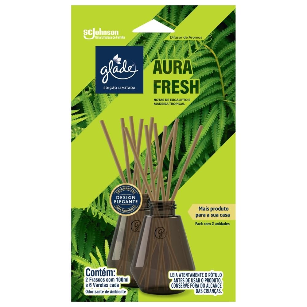 Pack Desodorizador Glade Difusor de Aromas Aura Fresh 2 unidades 100ml Cada - Home & Living