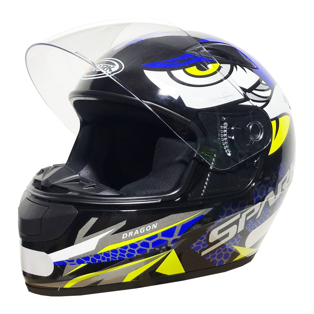 Capacete Ebf Fechado Spark Dragon Preto/Azul em Oferta na Shopee