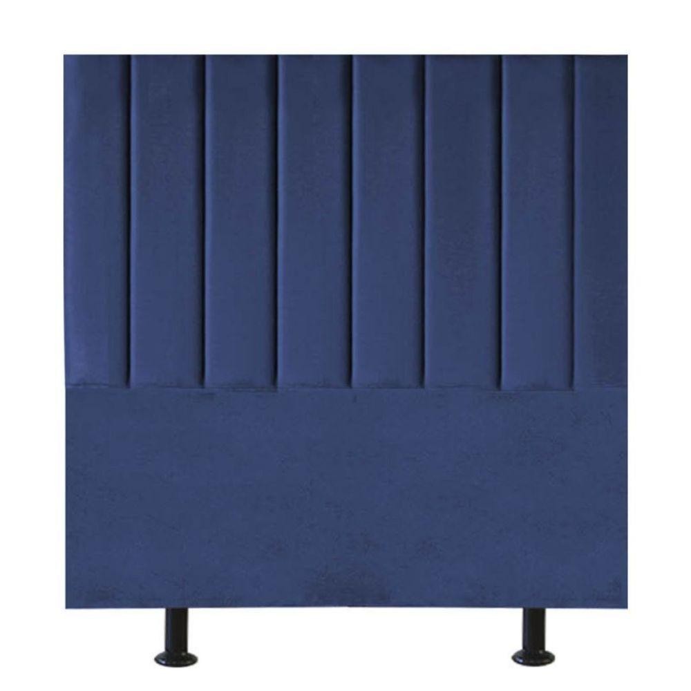 Cabeceira De Cama Solteiro Box 100 Cm Paolla Suede azul Marinho