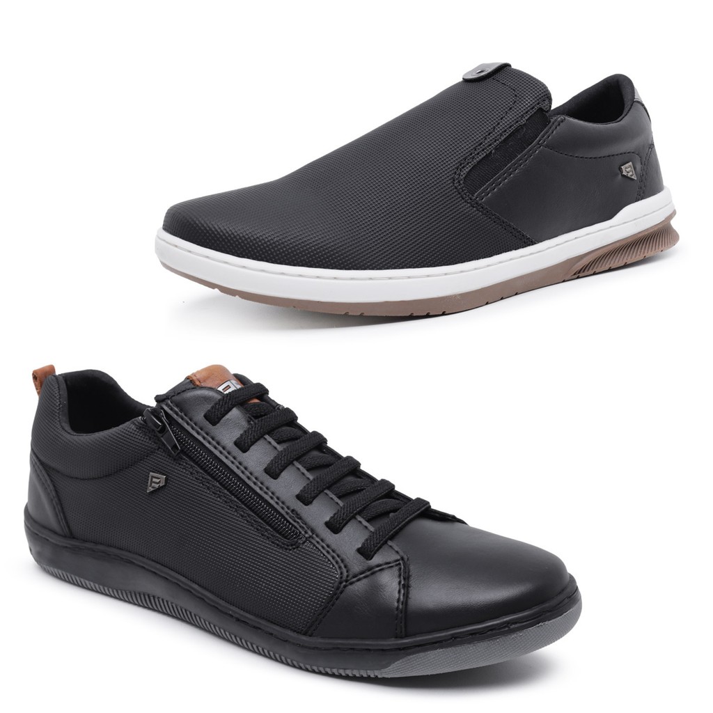 Kit 2 Sapatênis Tênis Urban Casual e SlipOn Ajuste Elástico