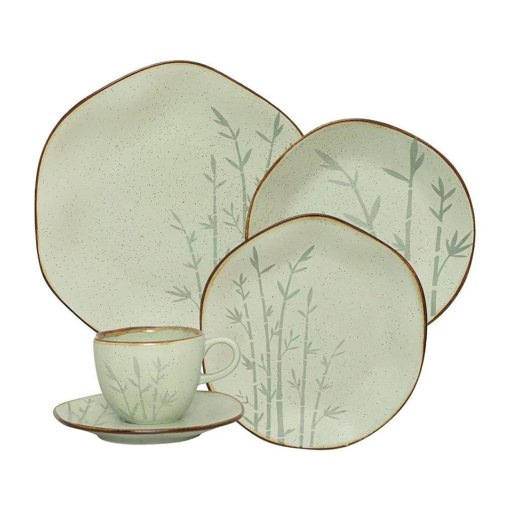 Jogo De Jantar Em Porcelana Ryo Com 20 Peças Oxford Bambu
