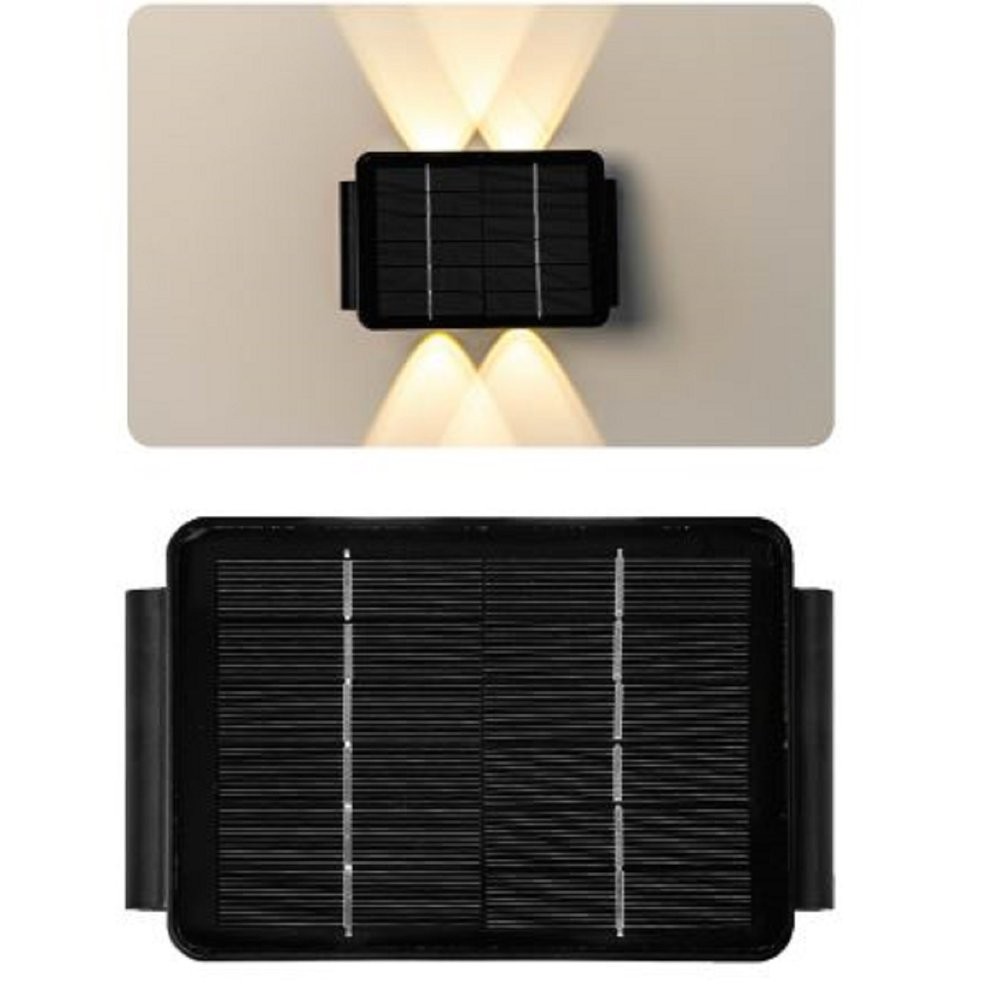 ARANDELA SOLAR LIA 70LM 3000K 4 FACHOS PRETA - G-LIGHT