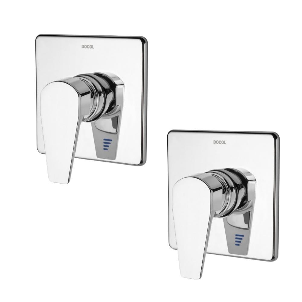 Kit 2 Acabamento Monocomando Para Chuveiro Lift 3/4" Alta E Baixa Pressão Cromado Docol em Oferta na Shopee