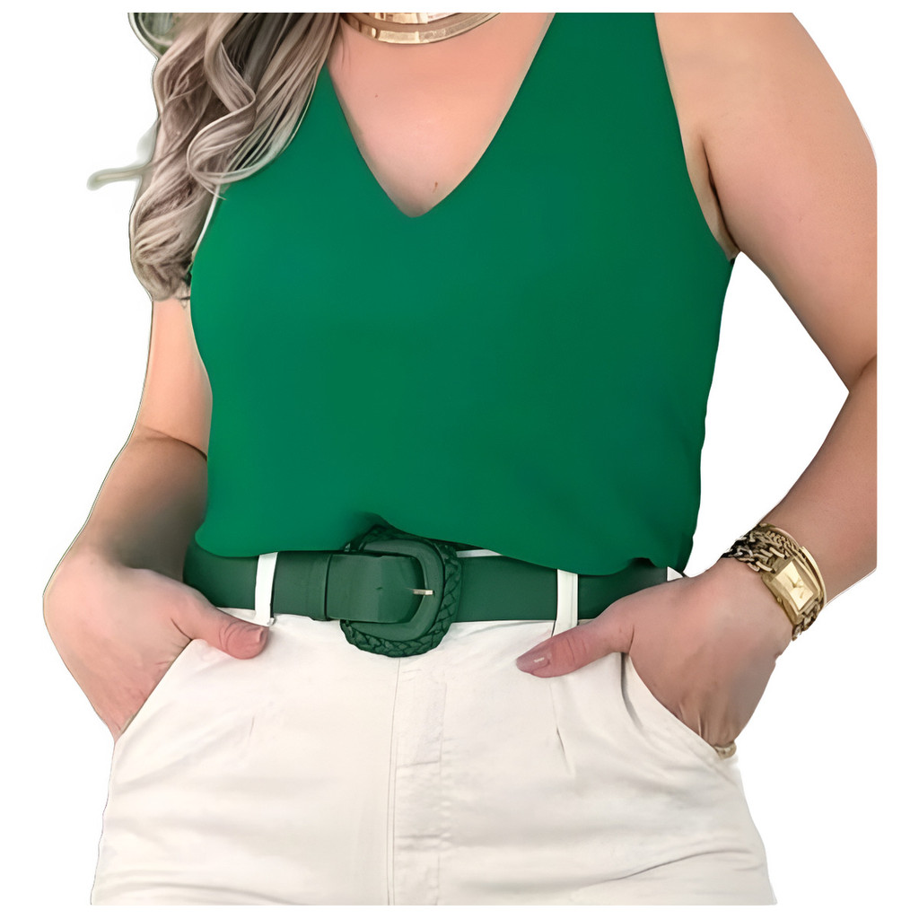 Blusa Regata Feminina Alça Larga Grossa Duna Regata Lisa Básica Elegante