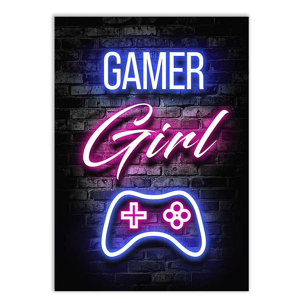 Placa Decorativa Gamer Garota Gamer Jogos Videogame Decoração