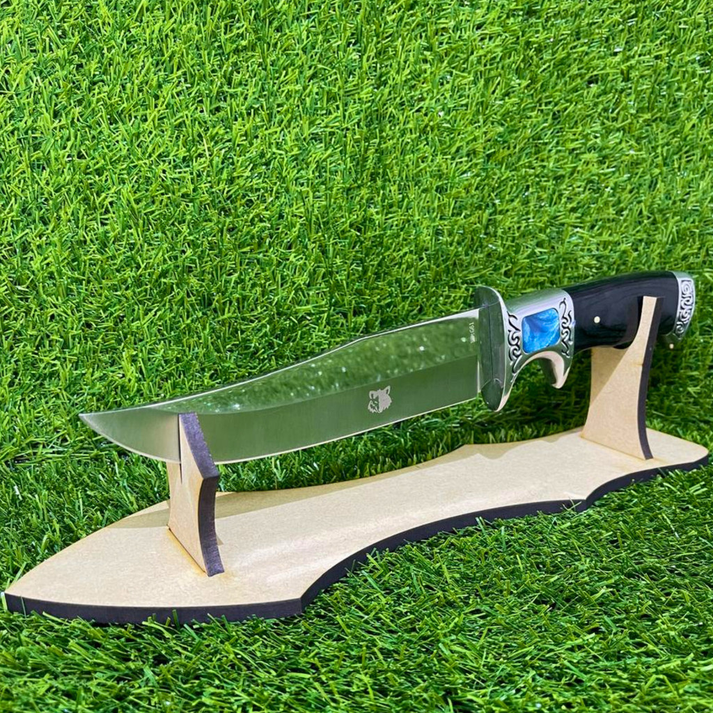 Faca Profissional Churrasco Luxo Afiada Com bainha + Expositor Suporte de  Mdf em Oferta na Shopee