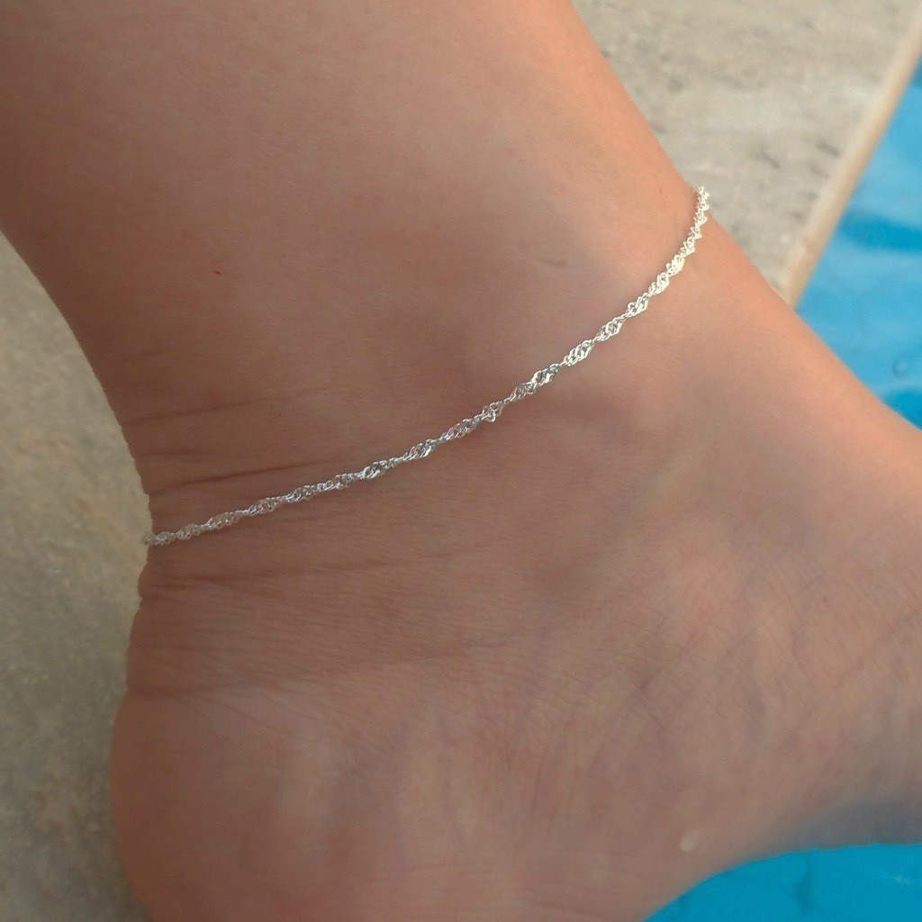Tornozeleira Singapura Prata 925 Legitima em Oferta na Shopee