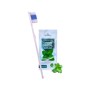 100 Escova e Creme Dental 3g Menta SPA Hotel Motel Embalada em Oferta na Shopee