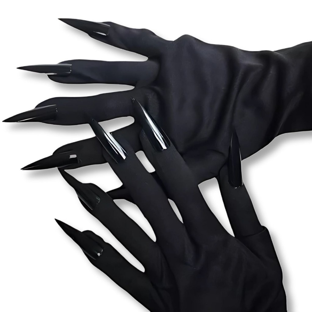 01 Par Luva Vermelha Preta Garra Fantasia Halloween Dia das Bruxas em Oferta na Shopee