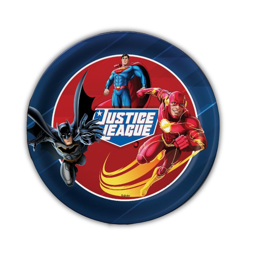 8 ~32 PRATO FESTA   LIGA DA JUSTIÇA DE PAPEL 18 CM FESTCOLOR em Oferta na Shopee