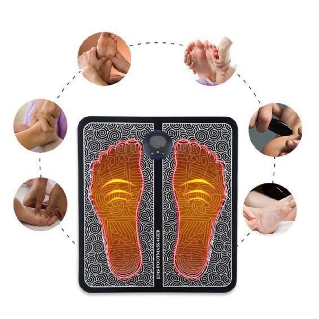 kit 3 Tapete Massageador Ems Tens Elétrico Para Pés Fisioterapia Relaxamento Muscular De Pés Recarregável