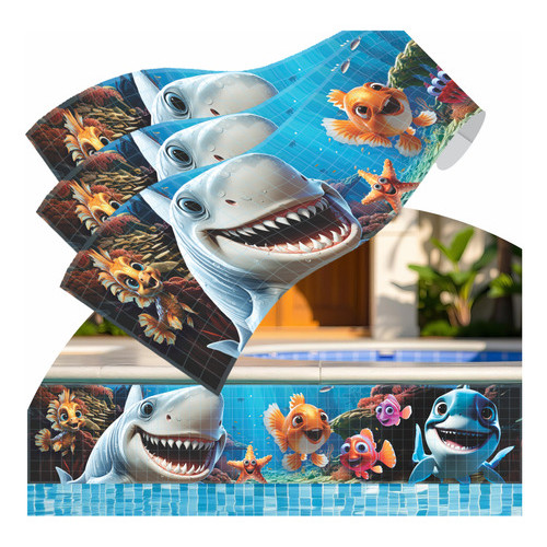 Adesivo Proteção Borda Piscina  Fundo Do Mar 100cm X 20cm em Oferta na Shopee
